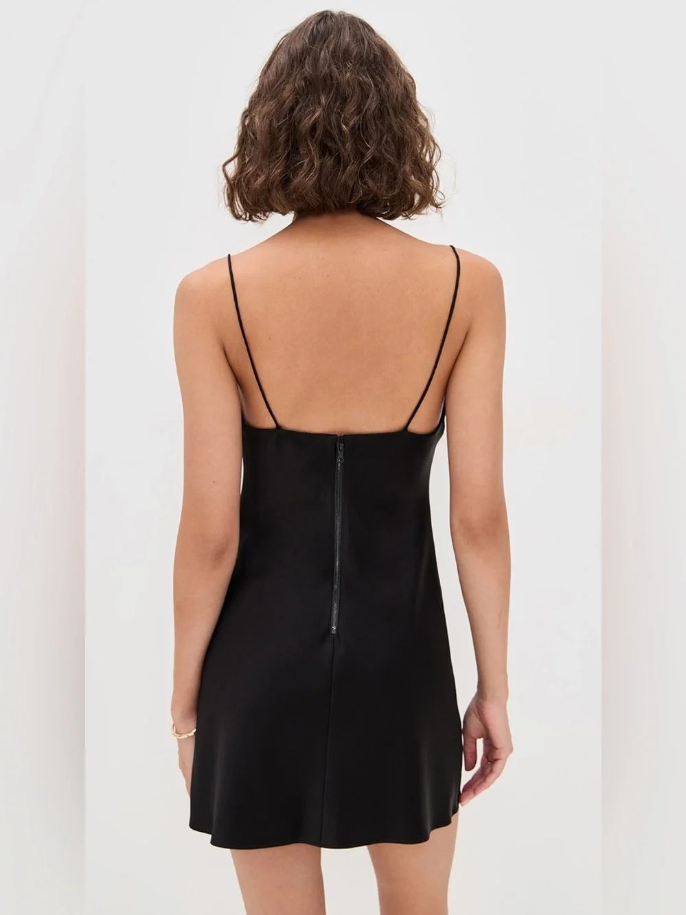 Alice + Olivia Harmony Mini Slip Dress Cowl Neck Sleeveless Lined Formal Black - Picture 2 of 8